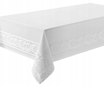 TEFLONOWANY obrus plamoodporny 140x350 LAURA Biały Jakość Premium