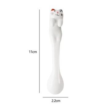 Wisząca łyżeczka do kawy Śliczna ceramiczna pomarańczowo-szara