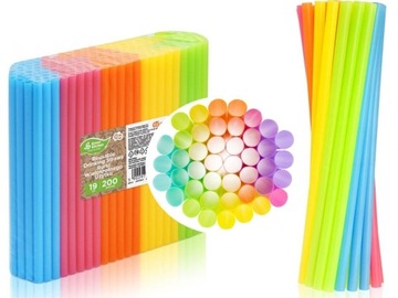 Słomki Rurki plastikowe wielokrotnego użycia do zmywarki 19cm 200szt