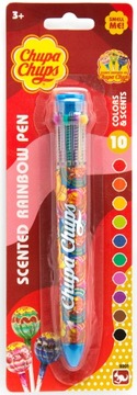 Chupa Chups Wielokolorowy Długopis Zapachowy 10w1 10 Kolorów Tęczy