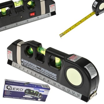 POZIOMICA LASEROWA KRZYŻOWA LED z MIARKĄ 2,5m