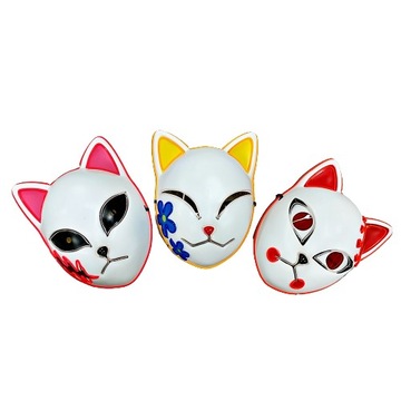 MASKA ŚWIECĄCA KOTA CAT ŻÓŁTA LED NEON HALLOWEEN