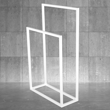 Stojak wieszak na ręczniki stojący biały loft