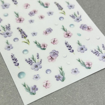 Naklejki Na Paznokcie Samoprzylepne Fioletowe Kwiaty Kolorowe Do Zdobień