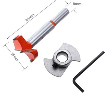 РЕЗАК ДЛЯ ПЕТЛ ДЛЯ КОРОБКИ, набор ШАБЛОНОВ С ОТВЕРСТИЯМИ 35 мм для сверления петель