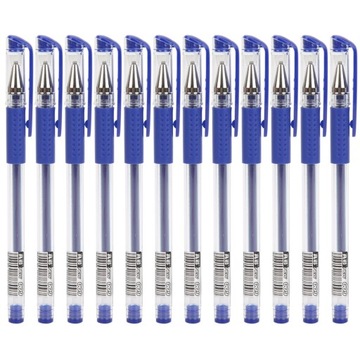 DŁUGOPIS PIÓRO ŻELOWE 0.5mm NIEBIESKI x 12