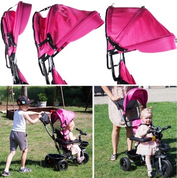 ТРЕХКОЛЕСНЫЙ ВЕЛОСИПЕД 360 ВРАЩАЮЩИЙСЯ СКЛАДНОЙ КОРПУС ДЛЯ ДЕТЕЙ СУМКА-КОРЗИНА 3в1