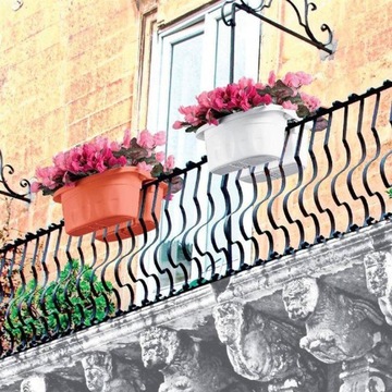Donica podwójna balkonowa balustradowa 40cm