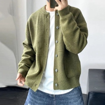 Spring New Cardigan Sweater Men's Korean Fashion V