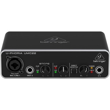 USB-ИНТЕРФЕЙС BEHRINGER UMC 22 С ПРЕДУСИЛИТЕЛЕМ MIDAS