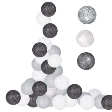 СВЕТИЛЬНИКИ ХЛОПКОВЫЕ ШАРИКИ СВЕТОВАЯ ГИРЛЯНДИЯ 30LED 6см ЭЛЕКТРИЧЕСКИ СВЕТЯЩИЕСЯ ШАРЫ