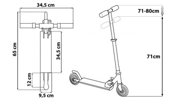 HULAJNOGA MOCNA METALOWA SKŁADANA KAUCZUK MICKEY