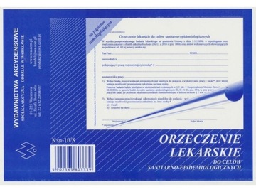 Orzeczenie lekarskie do celów sanitarno-epidemiologicznych