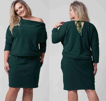 Sukienka PLUS SIZE wyszczuplająca ŚWIĄTECZNA ANY (44-54) tu 46 XXXL