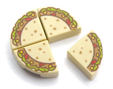 LEGO taco placek jedzenie 4x płytka 1x1 25269pb033