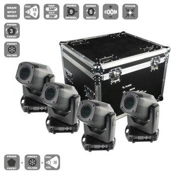 Flash LED 4x LED MOVING HEAD 150W 3in1 - 4 x