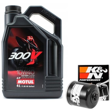 Olej Motul 300v 10W40 4l + filtr K&N KN303