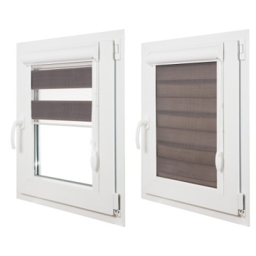 Рулонные шторы День и Ночь в кассете с направляющими 85х150.