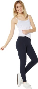TEZENIS klasyczne legginsy KRYJĄCE ZWARTA DZIANINA BAWEŁNA GRANATOWE XL