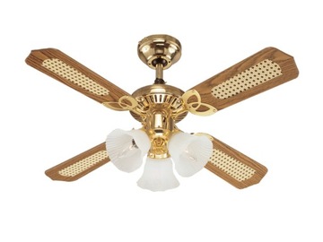 WENTYLATOR WIATRAK SUFITOWY ŻYRANDOL LAMPA 4x3