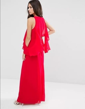 ASOS — красное платье макси с открытыми плечами — 40