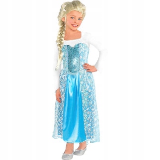KOSTIUM elsa FROZEN KRAINA LODU L 8-10 128 134 140