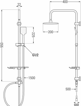 MEXEN T62 НАВЕРХНОСТНАЯ ДУШЕВАЯ КОЛОННА РОЗОВОЕ ЗОЛОТО