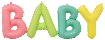 BALON FOLIOWY KOLOROWY NAPIS NA BABY SHOWER 85 CM