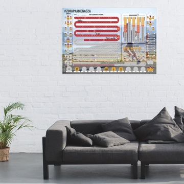 ПОДАРОЧНЫЙ ПЛАКАТ RUNNER'S SCRATCHER КАРТА МАРАФОНА