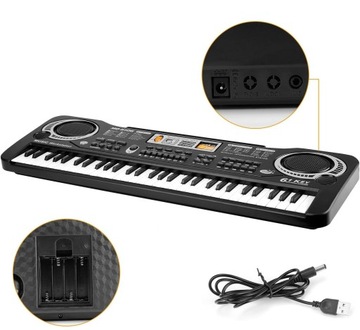 ELEKTRONICZNE CYFROWY INSTRUMENT MUZYCZNY FORTEPIAN Z MIKROFONEM, PREZENT