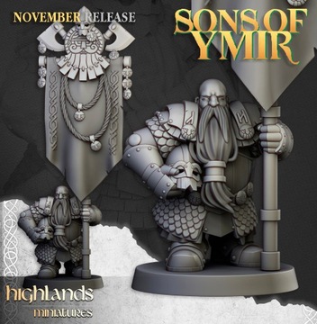 Dwarfs Huscarls Banner - Highlands Miniatures
