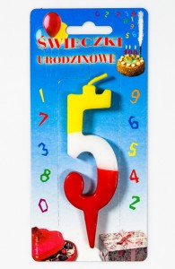 Świeczka urodzinowa cyferka 5