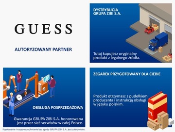 Zegarek damski Guess GWEN GW0036L3 złoty na pasku skórzanym różowym