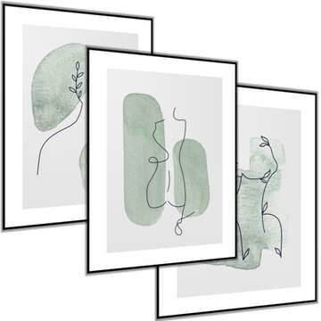 3 x PLAKAT 30X40 ABSTRAKCJA KSZTAŁTY LINIE CIAŁO
