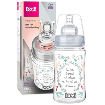 BUTELKA LOVI 240ml 3M+ INDIAN SUMMER - ANTYKOLKOWA