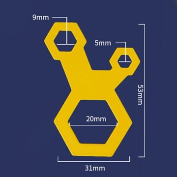 4 изогнутых направляющих с 3 отверстиями, противоскользящие, желтые