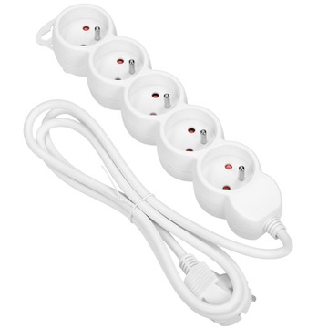 PRZEDŁUŻACZ PIĘCIOKROTNY 5 METRÓW ŁADNY BIAŁY 10A