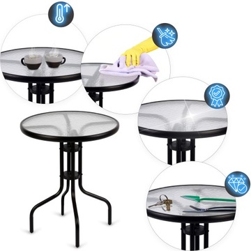 Стол садовый стол с балконом стеклянный кофе для металлической террасы 60 см.