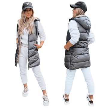 ЖИЛЕТ СТЕГАНЫЙ ЖЕНСКИЙ С КАПЮШОНОМ, размер. XXL