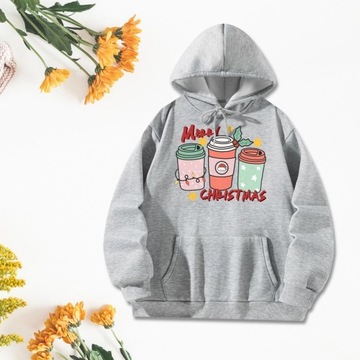 Bluza ze sznurkiem Stylowa szara, miękka, casualowa Wygodna bluza ze sznurkiem M