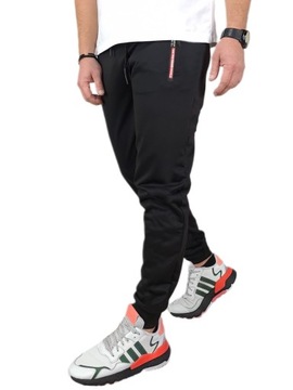 SPODNIE DRESOWE MĘSKIE DRESY modne JOGGERY kieszenie zamek bawełna, XL/XXL