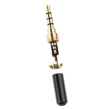 Agatowa czarna osłona złącza wtyczki stereo 3,5 mm do słuchawek MP4