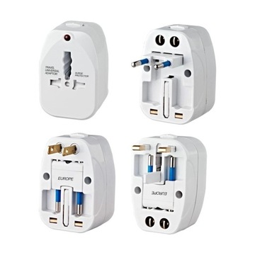 Uniwersalny adapter podróżny przejściówka z zabezpieczeniem USA/ UE/ UK