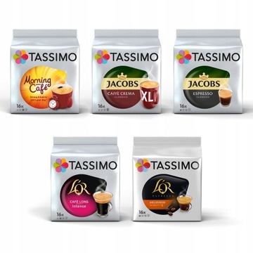 Капсулы Tassimo, смесь чёрного кофе, эспрессо, Morning Cafe, 5 упаковок