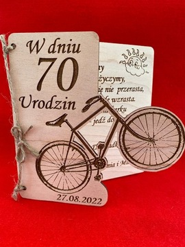 открытка на день рождения, деревянный подарок, велосипед