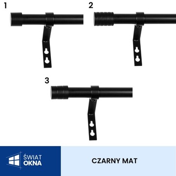 KARNISZ CZARNY FI 19 POJEDYNCZY 480 CM METAL