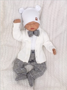 Белый кардиган для мальчика на крещение 62