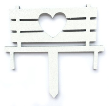 LAS W SZKLE OZDOBA MINI ŁAWKA SERCE 10CM 10SZT