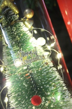 ВЕЧНАЯ РОЖДЕСТВЕНСКАЯ ЕЛКА В СТЕКЛЕ LED КАК РОЗА, САНТА, ЗВЕЗДА, ПОДАРОК ​​LED