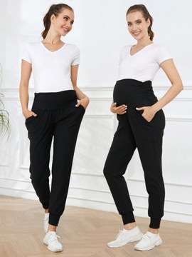 SHEIN MATERNITY SPODNIE DAMSKIE CZARNE DRESOWE L 089